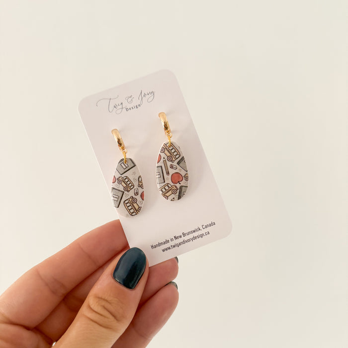 Back to School Earrings | Blue Retro