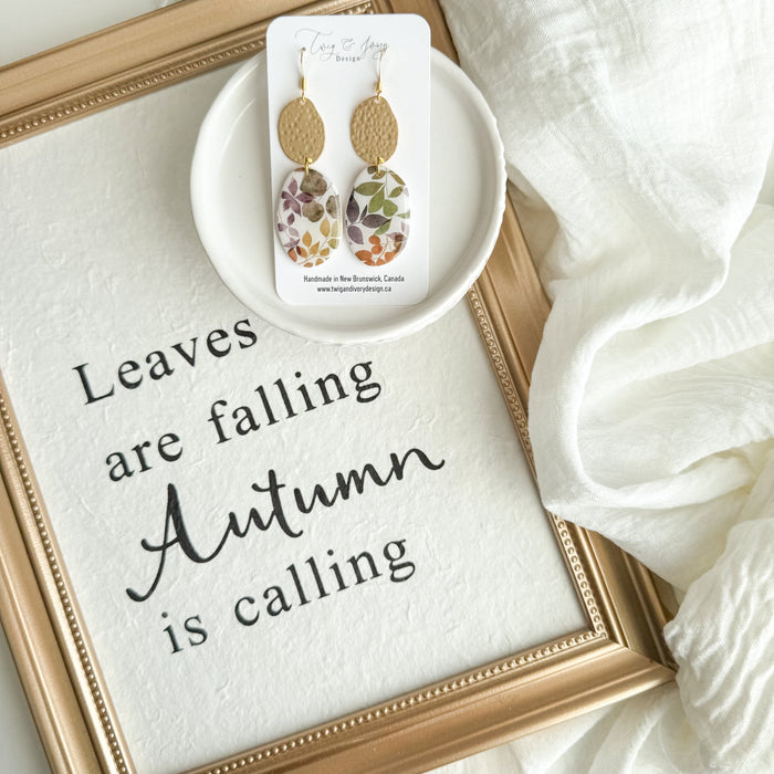 Annie Dangle Earring | Fall Foliage - Resin Gloss