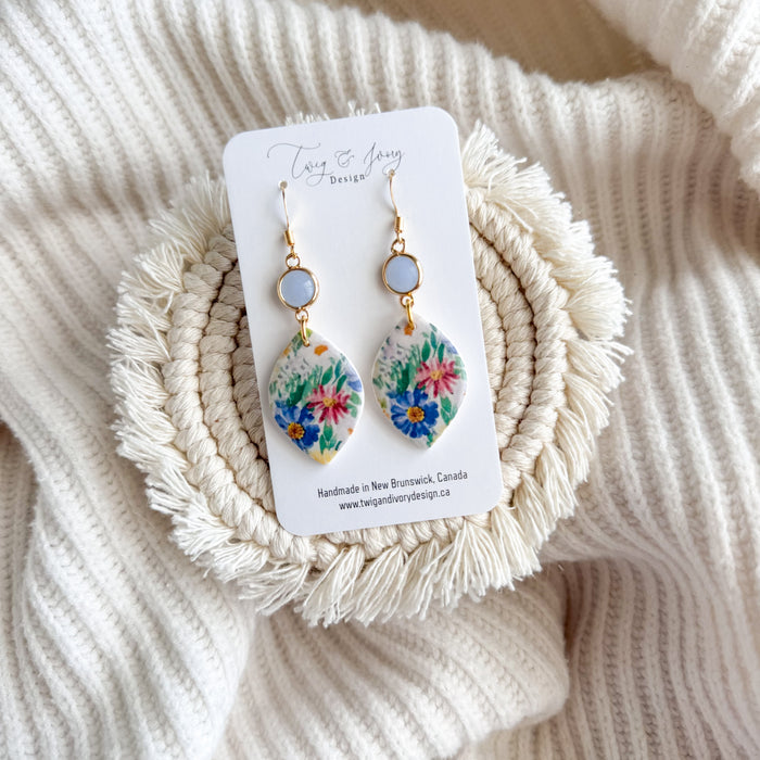 Wildflower Garden Dangle Earrings | Resin Gloss