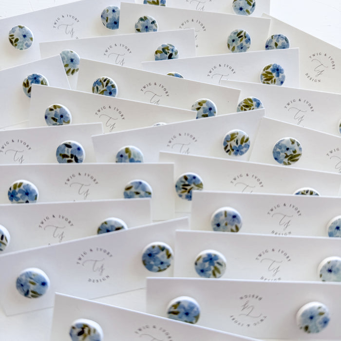 Single Stud- Winter Blues Florals| Earring Set