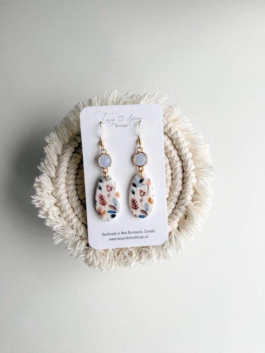 Autumn Willow Blues Dangle Earrings | Resin Gloss