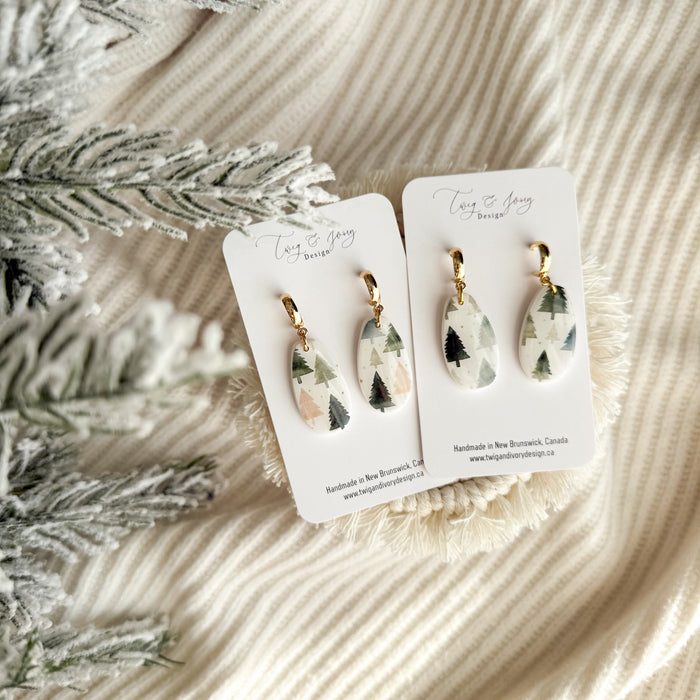 Snowy Forest Dangle Earrings | Resin Gloss