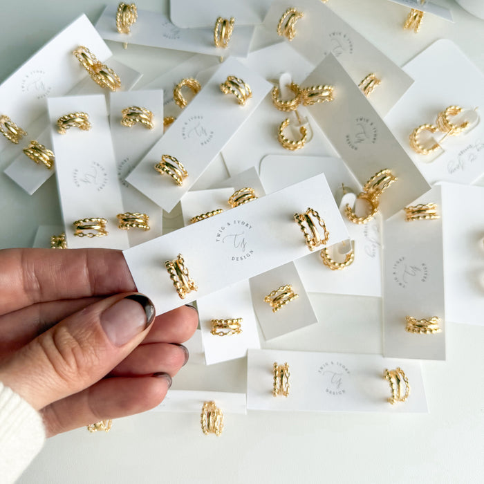 Triple Link Hoops | Earring Set