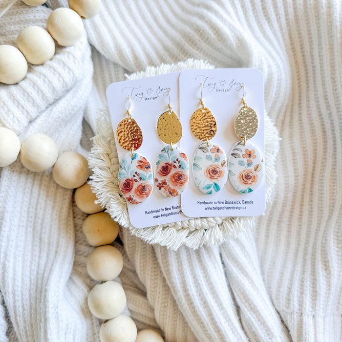 Annie Abstract Dangle Earring | Fall Florals - Resin Gloss