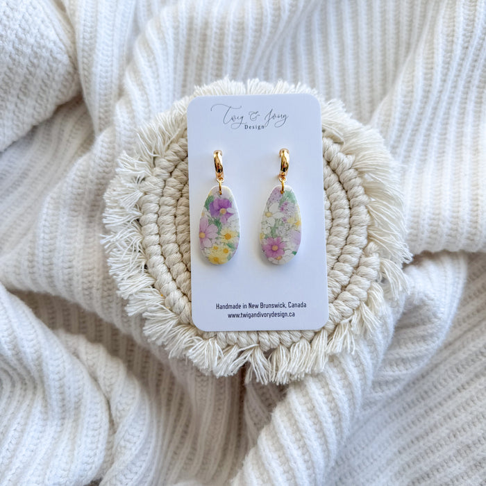Pastel Garden Dangle Earrings | Resin Gloss