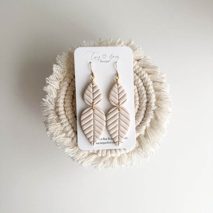 Fallen Leaves Dangle Earrings | Ivory