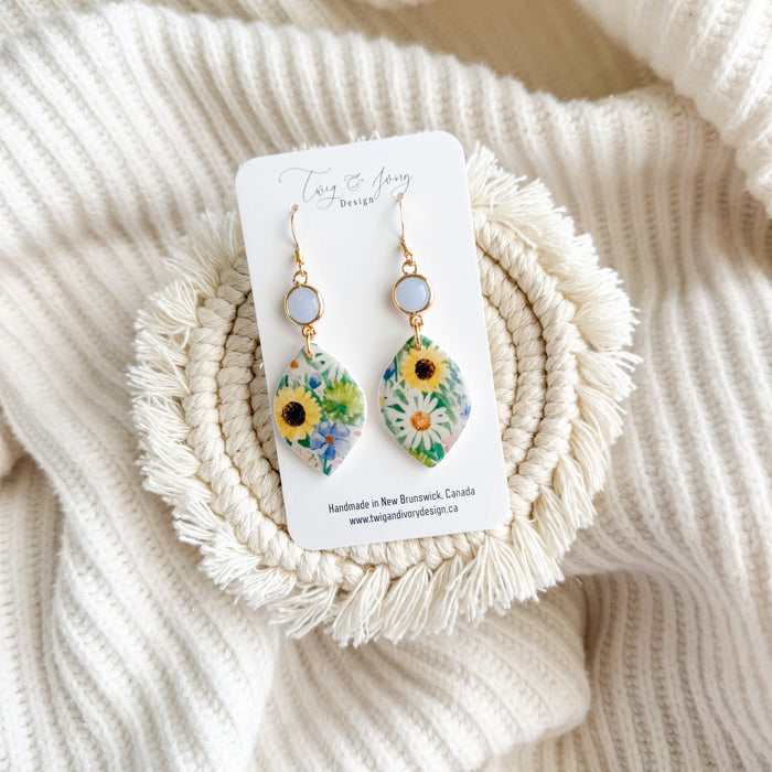 Wildflower Garden Dangle Earrings | Resin Gloss