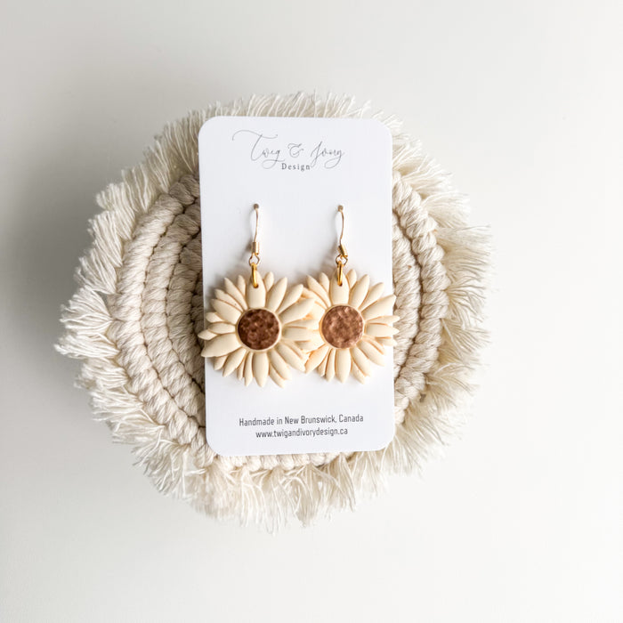 Sunflower | Dangle Earrings- Resin Gloss Center