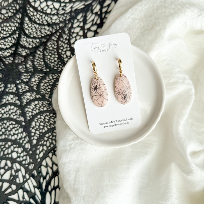 Spider Dangle Earrings | Resin Gloss