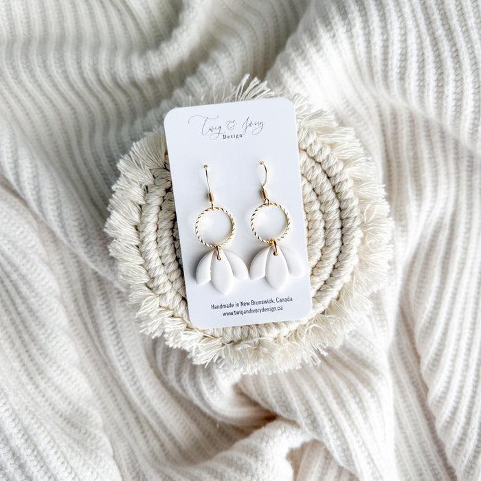 Lily Dangle Earrings- White
