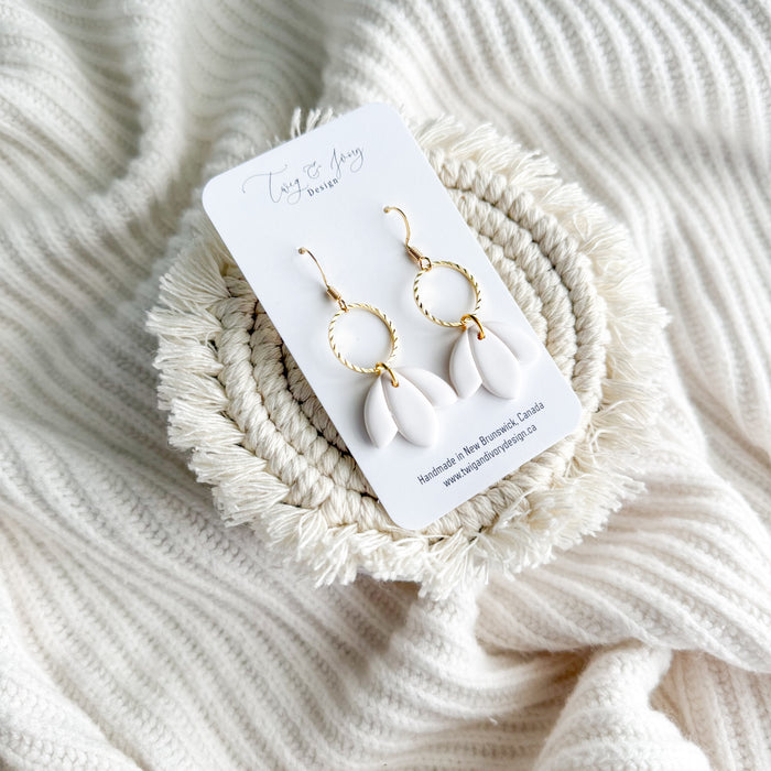 Lily Dangle Earrings- White