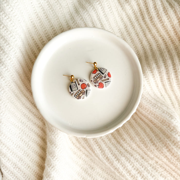 Back to School Earrings | Round Retro