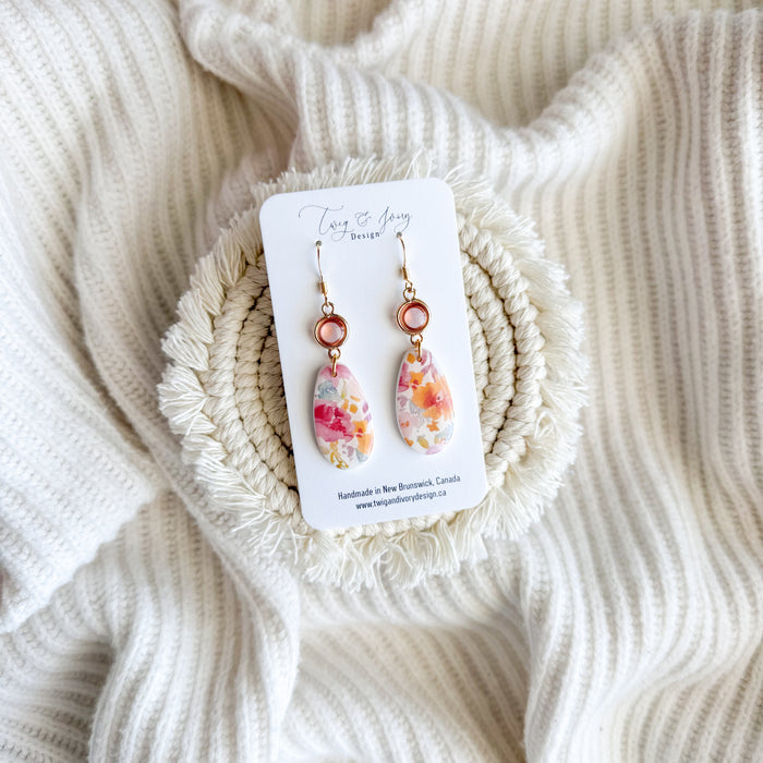 Gemma Dangle Earrings | Spring Blooms Floral Resin Gloss