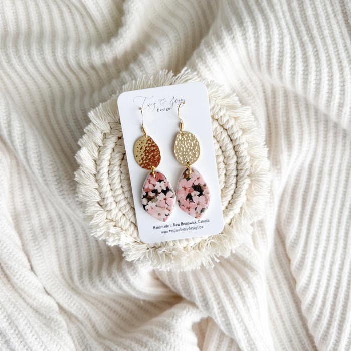 Annie Dangle Earring | Midnight Floral - Resin Gloss