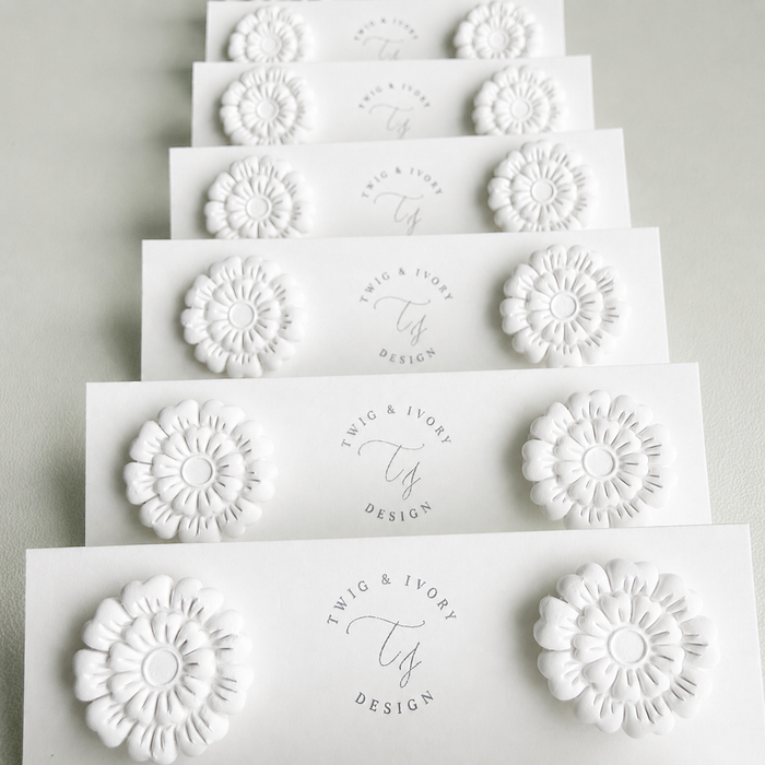Marigold - White   | Statement Stud