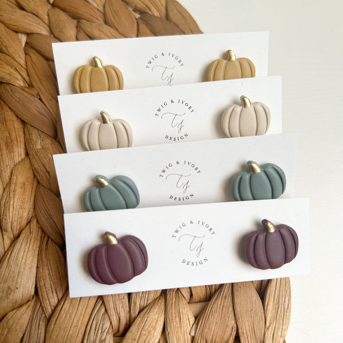 Pumpkin Statement Stud Earrings | Single Pack