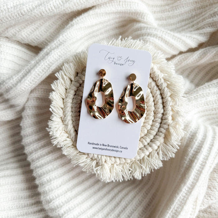 Amber Hammered Dangle | Earring Set