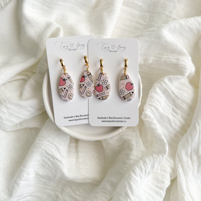 Back to School Earrings | Pink Retro