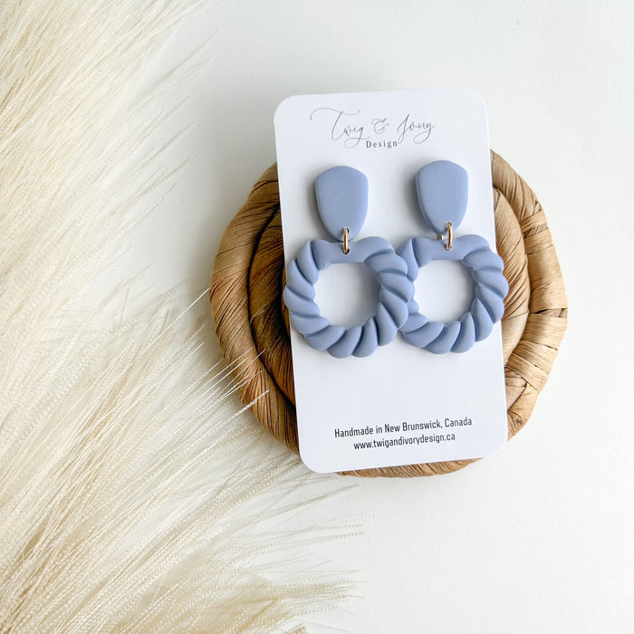 Twist Dangle Earrings | Baby Blue