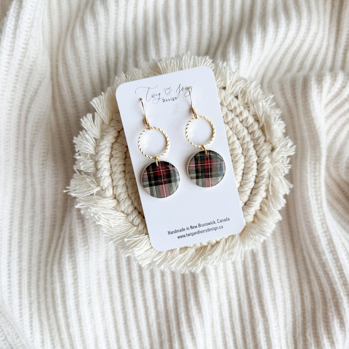 Small Christmas Plaid | Dangle Earrings