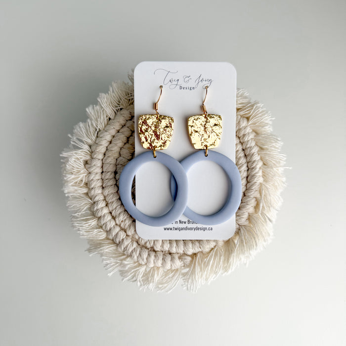 Abstract Hoops Dangle Earrings | Baby Blue